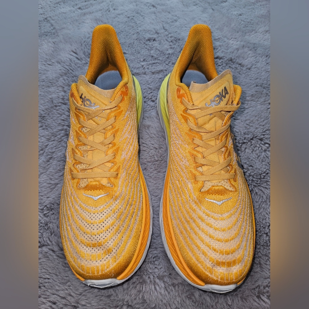 HOKA Mach 5 Men's 11 D Athletic Shoes Sneakers Radiant Yellow Orange Running Gym - Picture 4 of 11